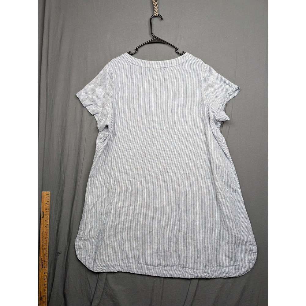 Tahari Womens 2X Linen Tunic Dress Stripe Beach Coverup Lagom Coastal Travel - Picture 5 of 7